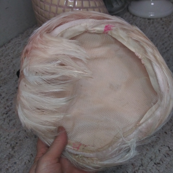 Vintage Pale Pink Feather Fascinator - Picture 7 of 8